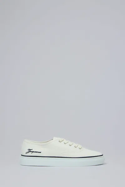 Jacquemus Les Fefe Logo-embroidered Canvas Sneakers In White