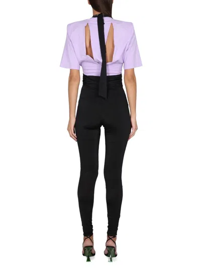 Attico Women Black Stretch Polyester Ruby Pant, 28 Luxury Pants For Women Darveys In Black