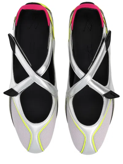 Attico Floor 01 Multicolor Ballet Shoes With Logo On The Side And Cut-out Design In Fabric Woman