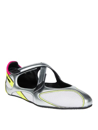 Attico Floor 01 Multicolor Ballet Shoes With Logo On The Side And Cut-out Design In Fabric Woman