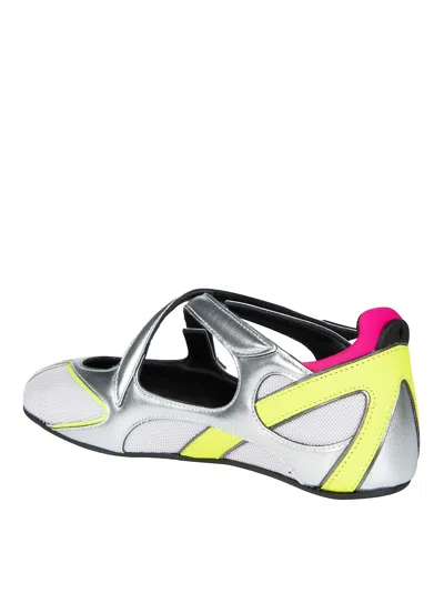 Attico Floor 01 Multicolor Ballet Shoes With Logo On The Side And Cut-out Design In Fabric Woman