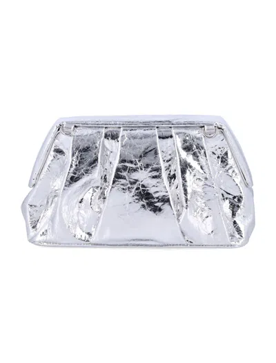 Themoirè Mini Statement Clutch In Silver