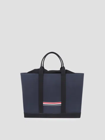Thom Browne Medium Drawstring Tote Handbag In Blue