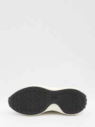 Tod's Low Top Leather Sneakers With Contrast Sole In White