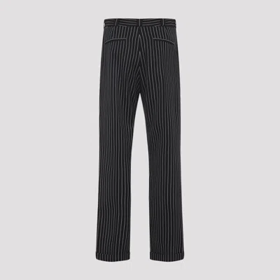 Tom Ford Women Navy Blue Wool Striped Trousers, 28 Luxury Pants For Women Darveys In Black