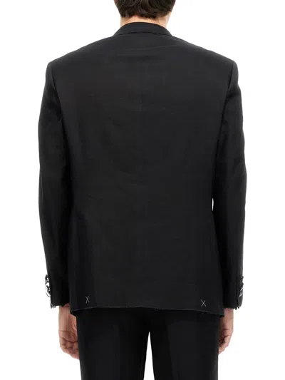 Tonello Single-breasted Jacket With Peaked Lapels In Black