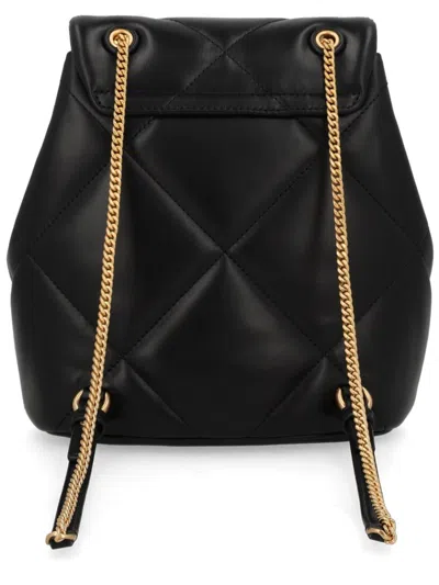 Tory Burch Elegant Leather Mini Backpack In Black