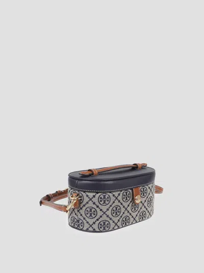 Tory Burch Monogram Mini Vanity Case In Gray