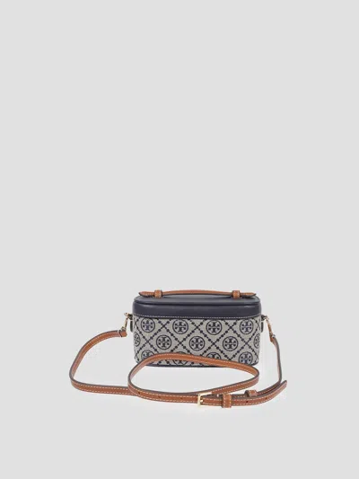Tory Burch Monogram Mini Vanity Case In Gray