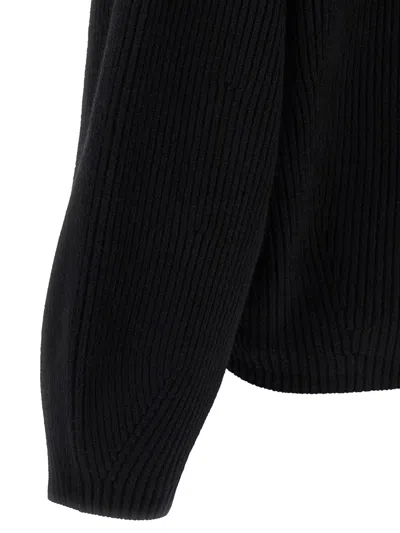 Totême Toteme Wool Knit Scarf-lapel Cardigan With Double-breasted Design In Black