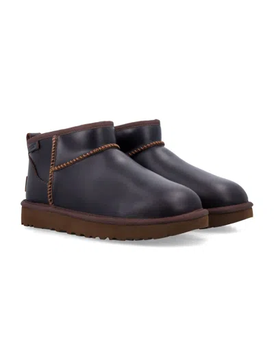 Ugg Classic Ultra Mini Leather Regenerated Boots In Blue