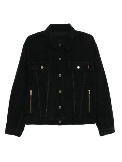 Undercover Front Button Fastening Coat With Multiple Pockets In Black