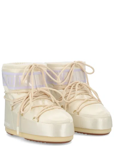 Moon Boot Ivory Polyester Boots In Neutral
