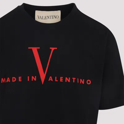 Valentino Crew Neck Short Sleeve T-shirt Design In Black
