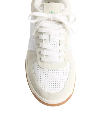 Valentino Garavani Signature Detail Ankle Padding Sneakers With Interchangeable Laces In White