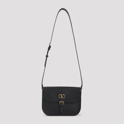 Valentino Garavani Antibes Leather Crossbody Bag Adjustable Strap In Black