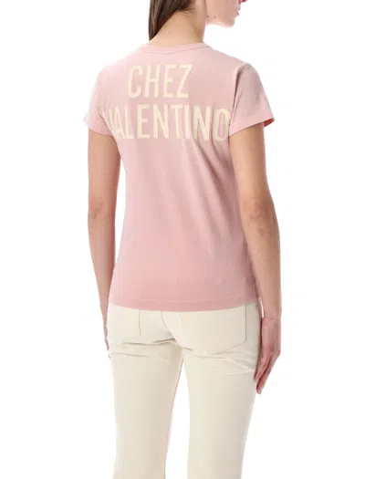 Valentino Garavani Printed Cotton T-shirt Clothing In Pink