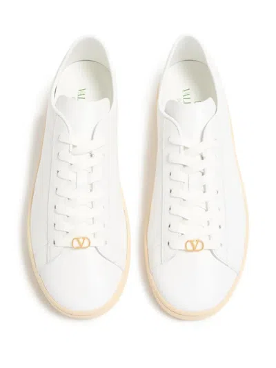 Valentino Garavani Premium Leather High-top Sneaker For Men In White