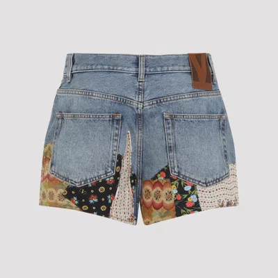 Valentino Patchwork Jeans With Embroidered-beads In Blue