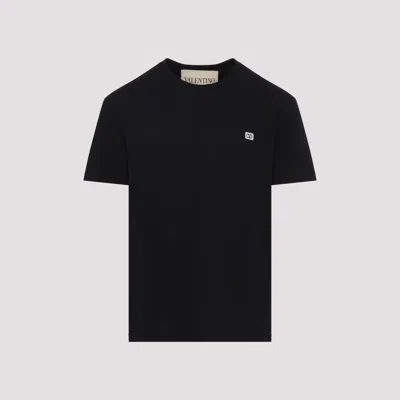 Valentino Logo Patch Crew Neck Short Sleeve T-shirt In Black