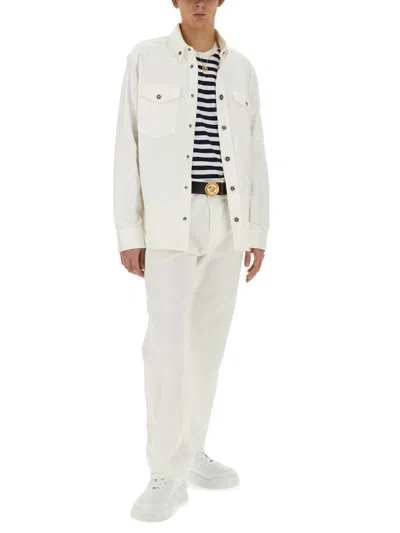 Versace Striped T-shirt In Black