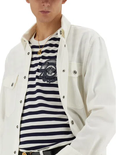 Versace Striped T-shirt In Black