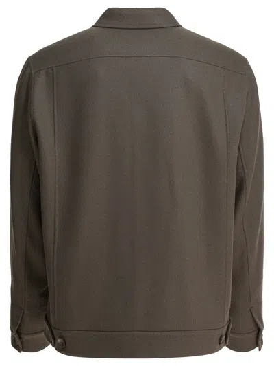 Vince Wool-blend Patch Pocket Overshirt In Gray