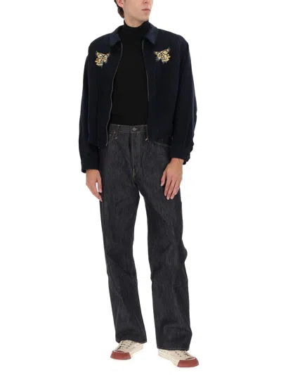 Visvim Embroidered Zip-up Jacket In Black
