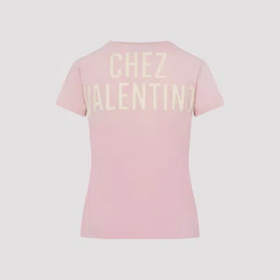 Valentino Garavani Printed Cotton T-shirt Clothing In Pink