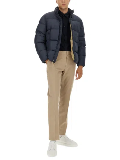 Woolrich Quilted High-neck Jacket In Blue