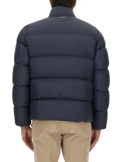 Woolrich Quilted High-neck Jacket In Blue