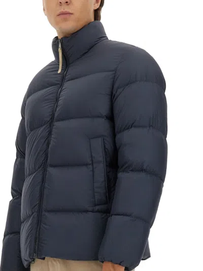 Woolrich Quilted High-neck Jacket In Blue