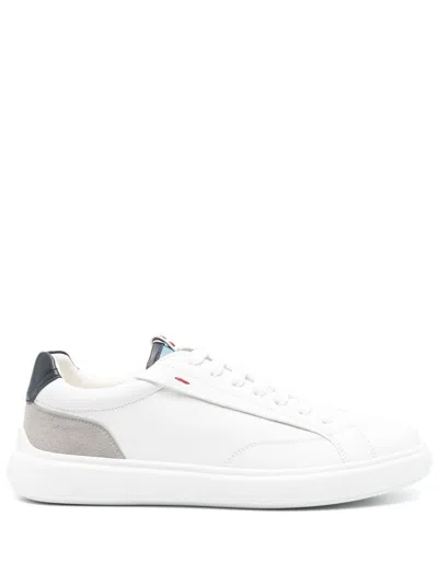 Peuterey White Sneakers With Contrasting Branded Heel Counter In White