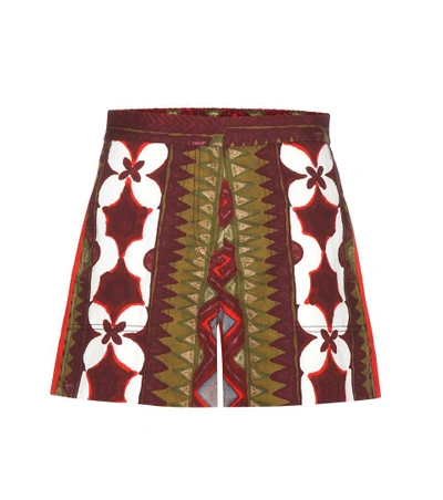 Valentino Printed Cotton And Linen Shorts In Multicoloured