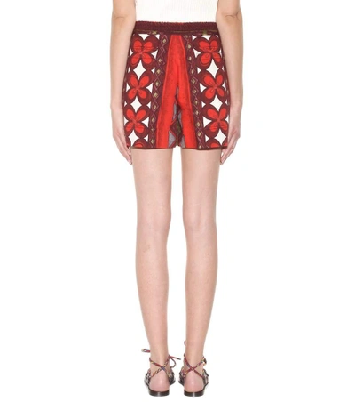 Shop Valentino Printed Cotton And Linen Shorts In Multicoloured