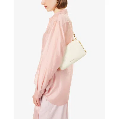Marc Jacobs Leather Shoulder Bag Adjustable Detachable Strap In White