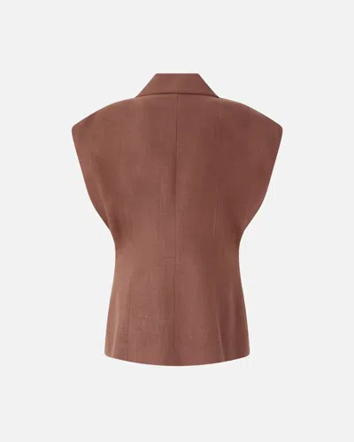 Pinko Single-breasted Sleeveless Blazer In Burgundy