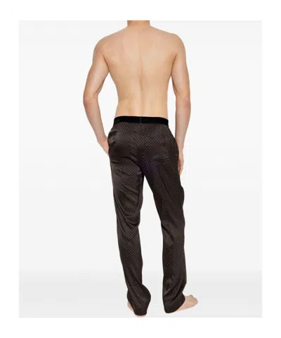 Tom Ford Polka-dot Pattern Pyjama Pants In Brown