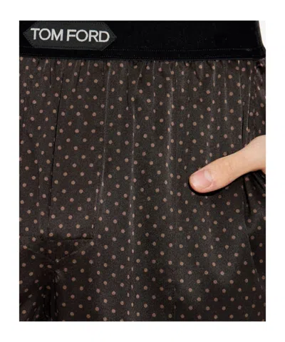 Tom Ford Polka-dot Pattern Pyjama Pants In Brown