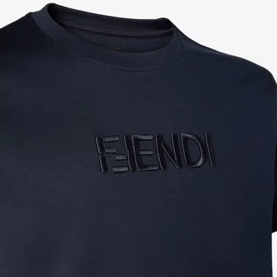 Fendi Embossed T-shirt In Blue