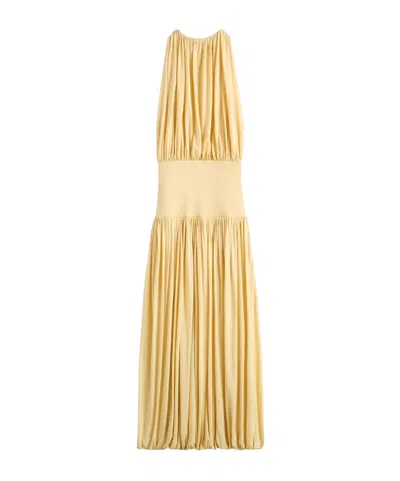 Totême Soft Gathered Halter Midi Bubble Dress In Neutral