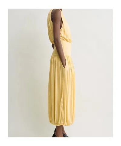 Totême Soft Gathered Halter Midi Bubble Dress In Neutral