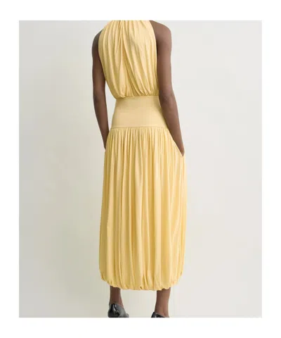 Totême Soft Gathered Halter Midi Bubble Dress In Neutral