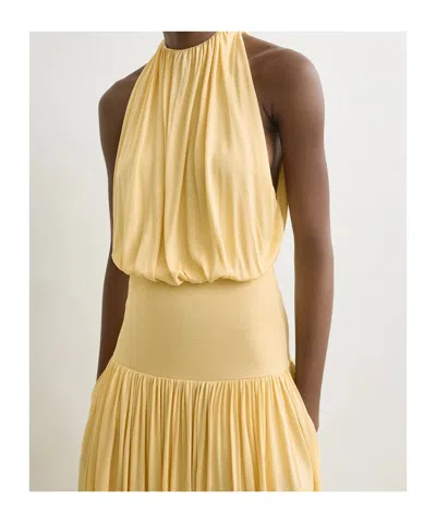 Totême Soft Gathered Halter Midi Bubble Dress In Neutral