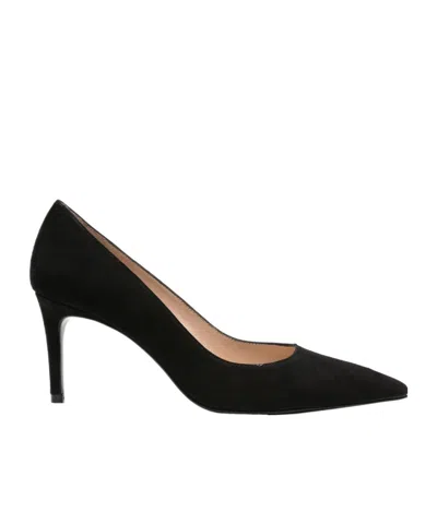 Stuart Weitzman Anny 70 Pointed-toe Suede Court Shoes In Black