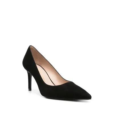 Stuart Weitzman Anny 70 Pointed-toe Suede Court Shoes In Black