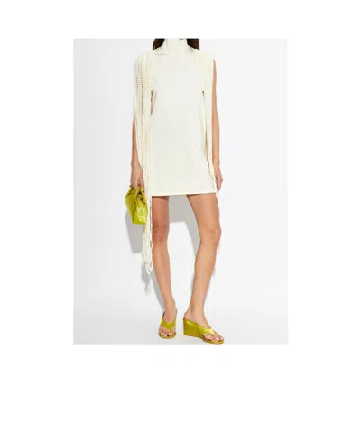 Alaïa Cube Satin Wedge Thong Sandals In Green