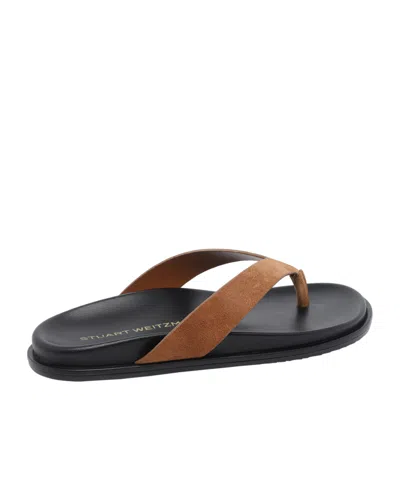 Stuart Weitzman Flat Flip-flops In Brown