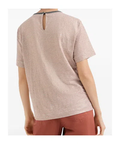 Brunello Cucinelli Striped-pattern T-shirt In Brown