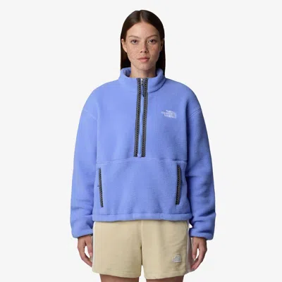 The North Face Wmns Fleeski Zip Pullover In Blue